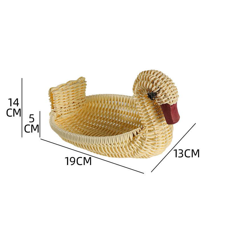 Decorative Woven Duck-Shaped Storage Basket