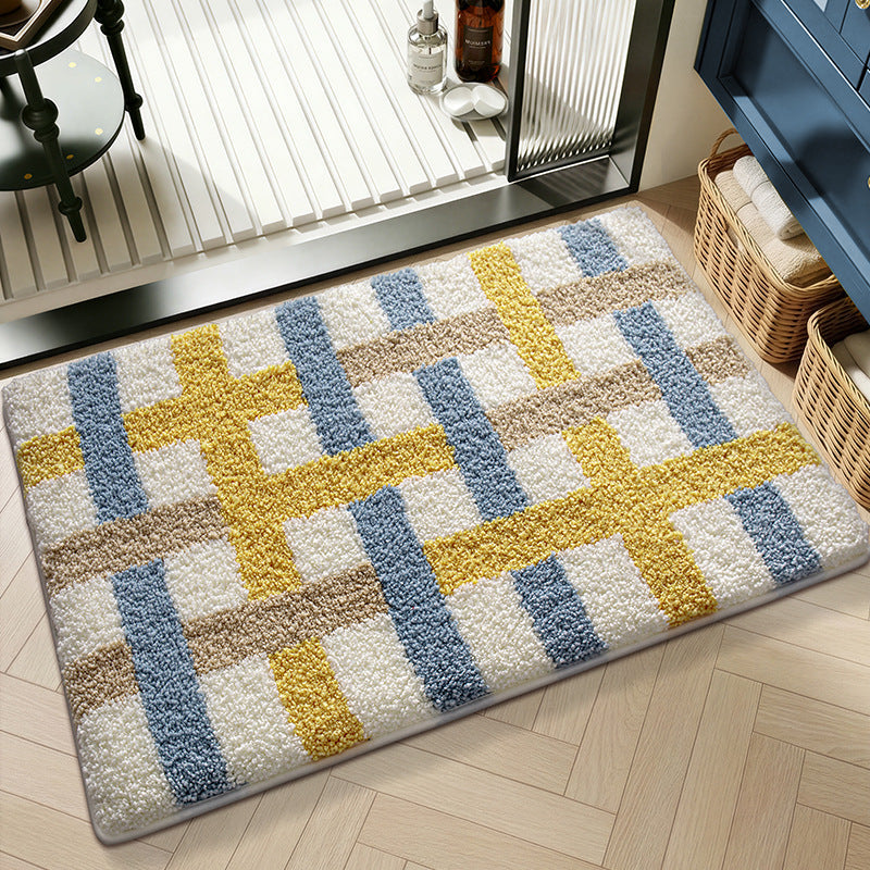 Plush Textured Zigzag Bath Mat
