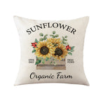 Cushion Cover with Sunflower Pattern