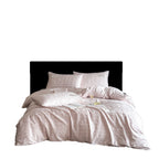 Cotton Satin Bed Linen Set with Check Pattern