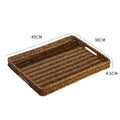 Handcrafted Rectangular Wicker Serving Tray