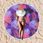 Rundes Strandtuch mit Sonnenuntergangs-Design