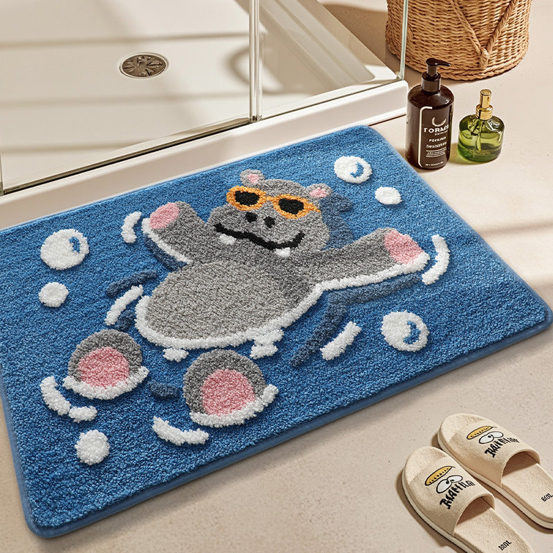 Plush Bunny-Themed Bath Mat