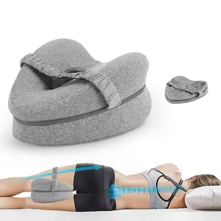 Ergonomic Contoured Memory Foam Knee Pillow with Adjustable Strap