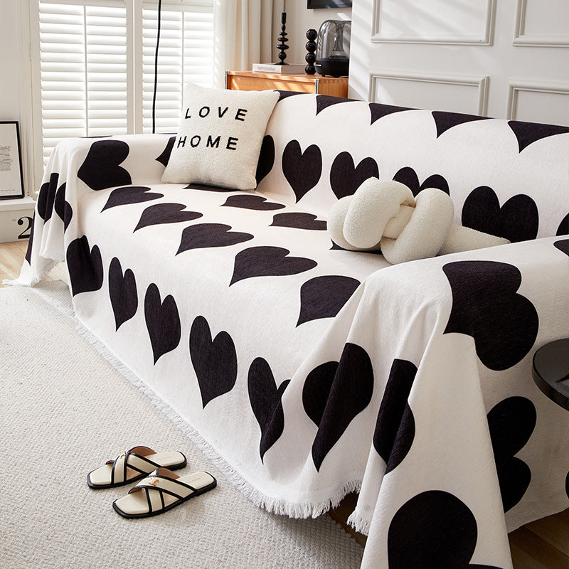 Sofa-Wohndecke mit Herzmuster