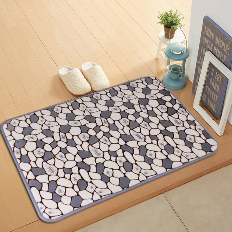 Star-Patterned Plush Bath Mat