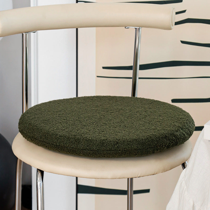 Rundes Sitzkissen aus Teddyfleece mit rutschfester Unterseite