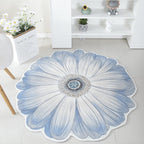 Floral Print Round Area Rug