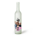 Decorative Frosted Glass Bottle Vase With Fashion Collage Decal