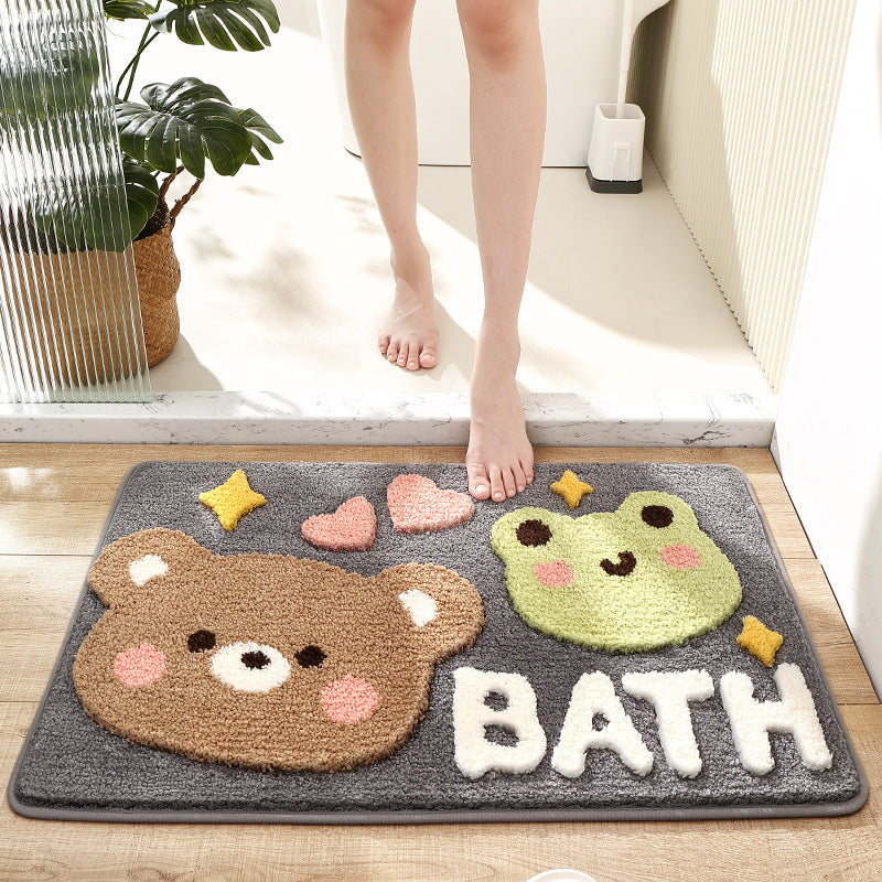 Plush Bunny-Themed Bath Mat