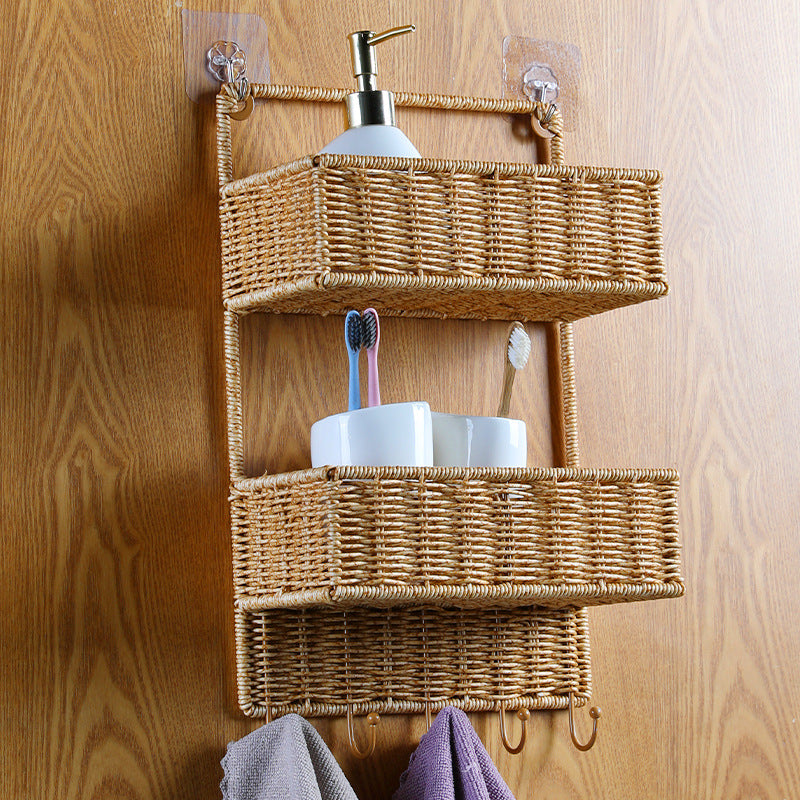 Wall-mounted Storage Basket with Double Shelf