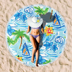 Rundes Strandtuch mit Sonnenuntergangs-Design