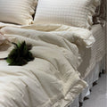 Cotton Bedding Set with Lace Ruffle and Quilted Bedspread