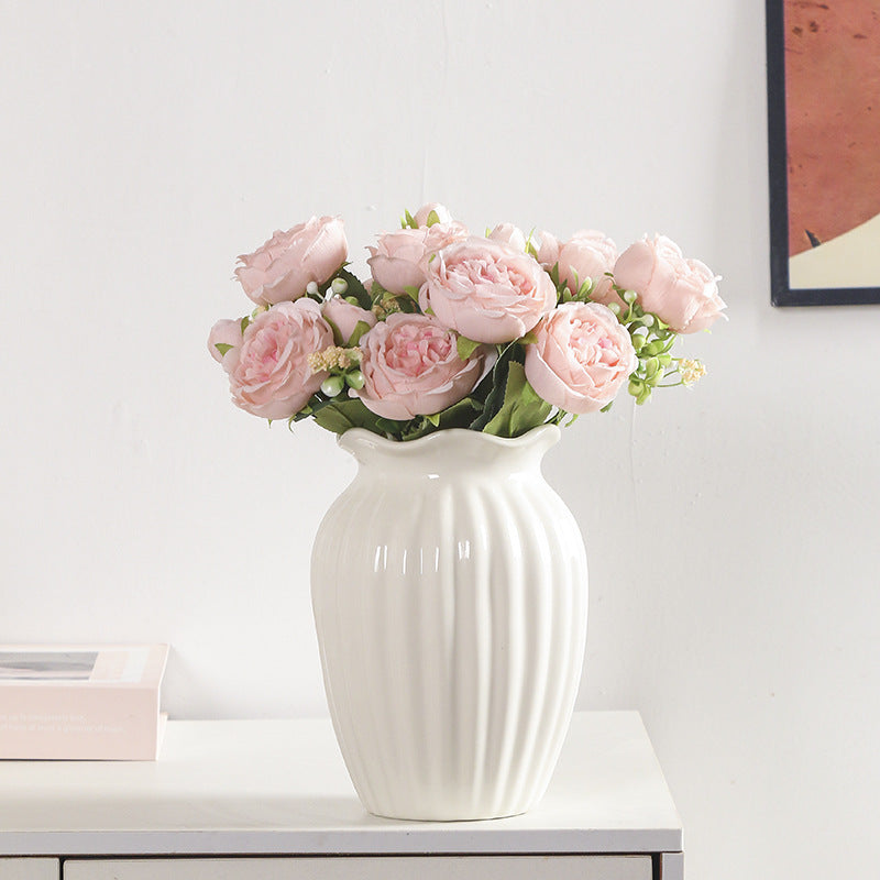 Elegant Textured Ceramic Flower Vase