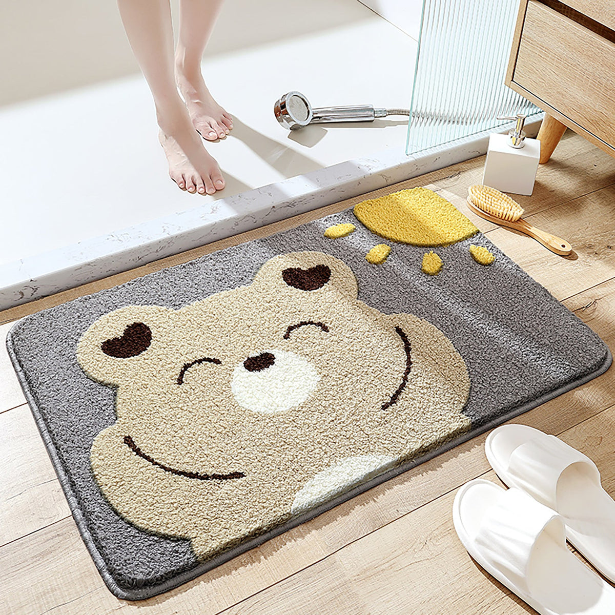 Plush Bunny-Themed Bath Mat