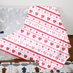 Heart Pattern Fleece Throw Blanket