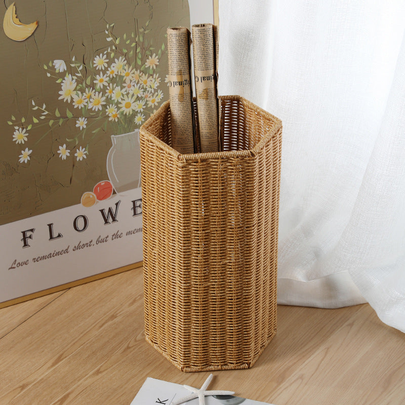 Handwoven Hexagonal Storage Basket