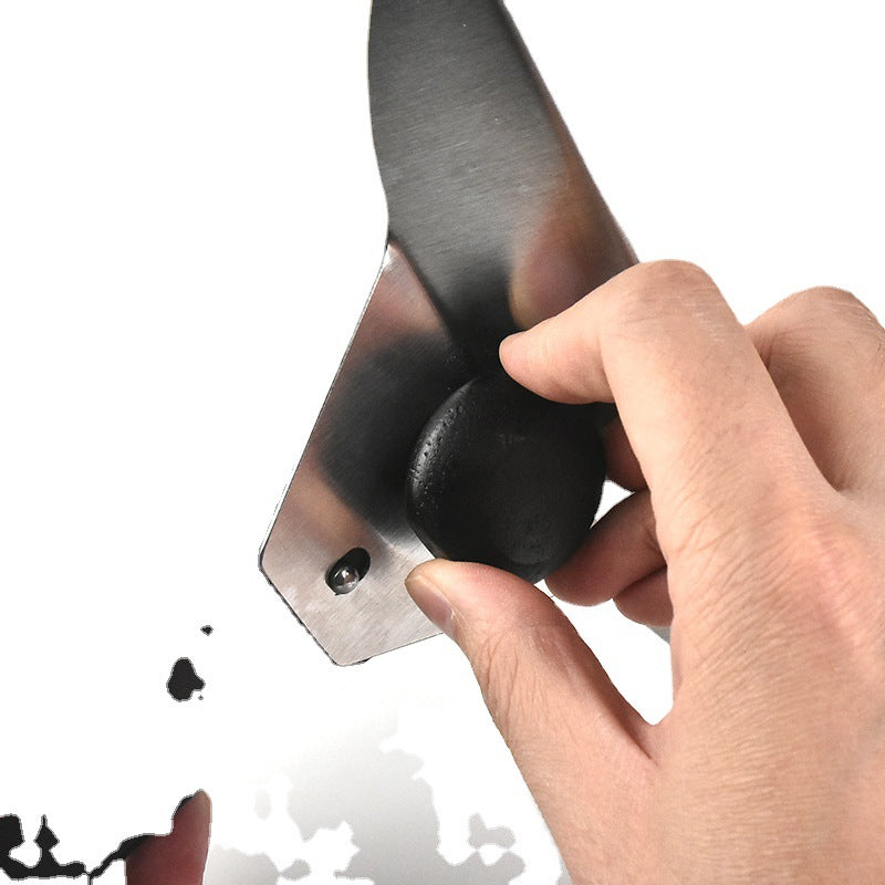 Large Stainless Steel Flat Spatula with Ergonomic Handle