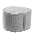Padded Pouf Ottoman with Woven Structure and Carrying Handle