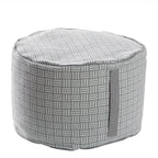 Padded Pouf Ottoman with Woven Structure and Carrying Handle