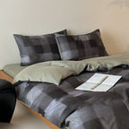 Reversible Cotton Satin Striped Bedding Set