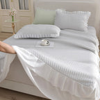 Ladies' Elegant Bedspread Set with Ruffled Hem