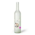 Decorative Frosted Glass Bottle Vase With Fashion Collage Decal