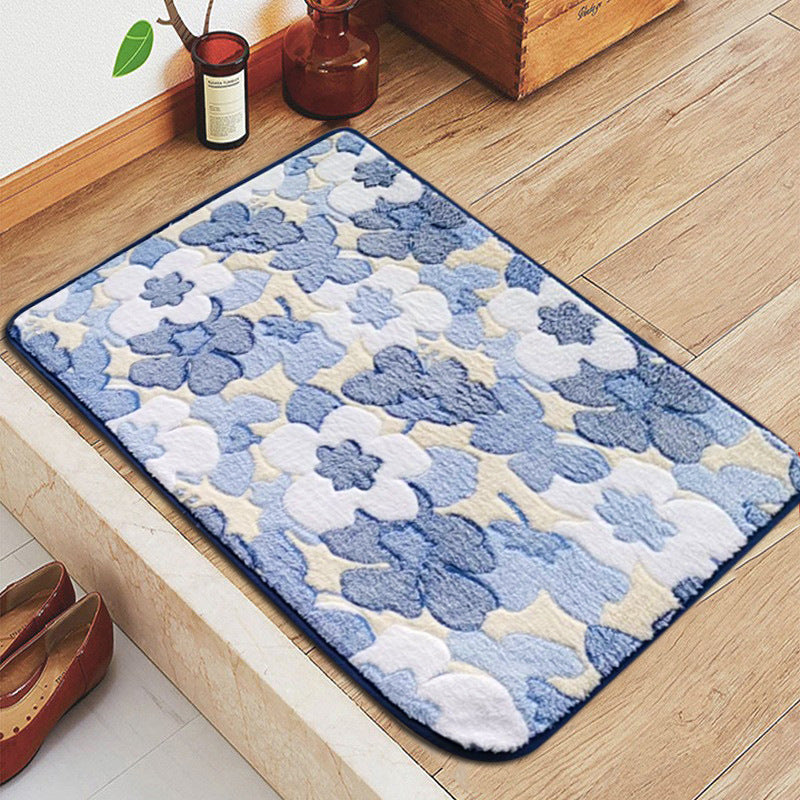 Star-Patterned Plush Bath Mat