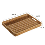 Handcrafted Rectangular Wicker Serving Tray