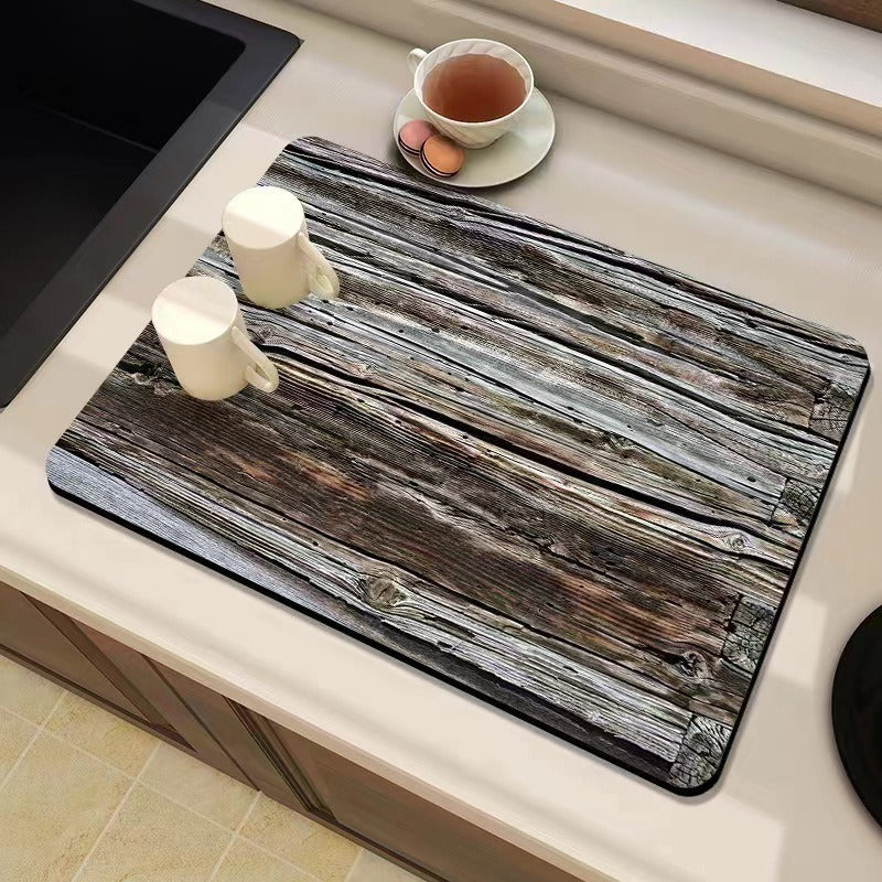 Natural Wood-Themed Desk Mat