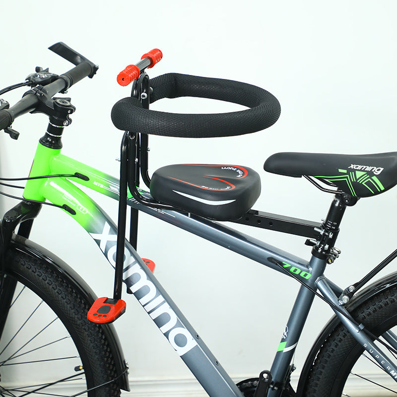 Verstellbarer gepolsterter Fahrrad-Kindersitz mit Sicherheitsarmlehne