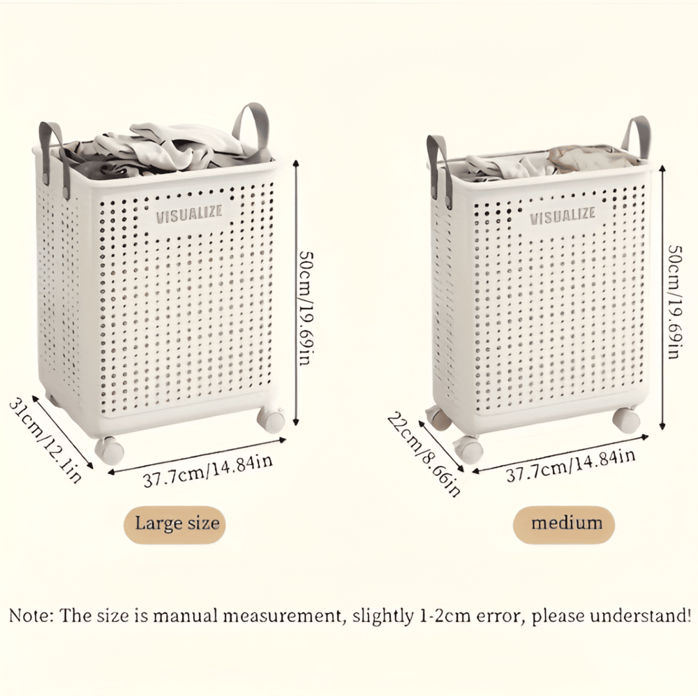 RollEase Foldable Laundry Basket with Wheels