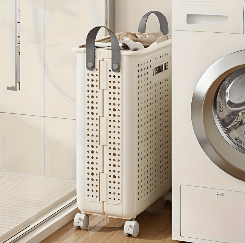 RollEase Foldable Laundry Basket with Wheels