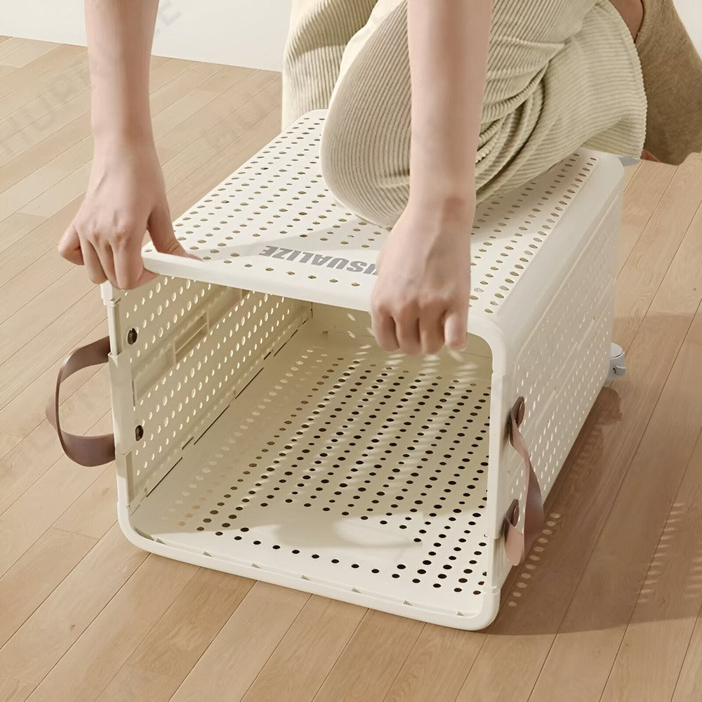 RollEase Foldable Laundry Basket with Wheels