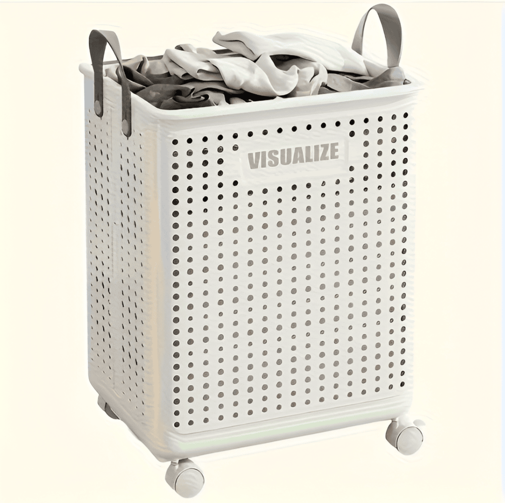 RollEase Foldable Laundry Basket with Wheels