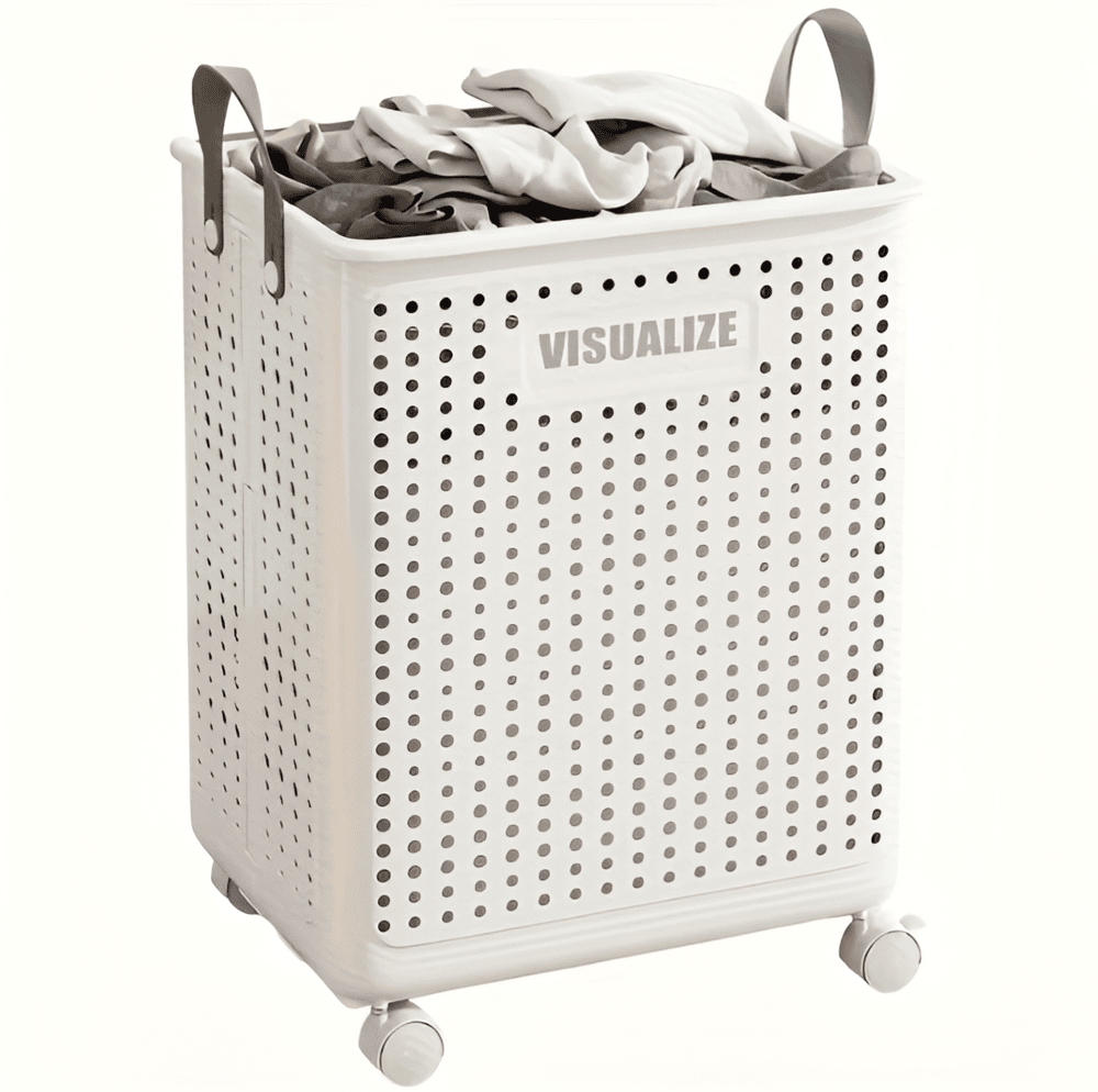 RollEase Foldable Laundry Basket with Wheels