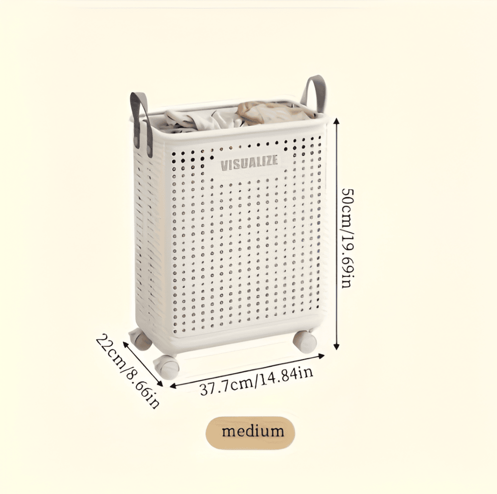 RollEase Foldable Laundry Basket with Wheels