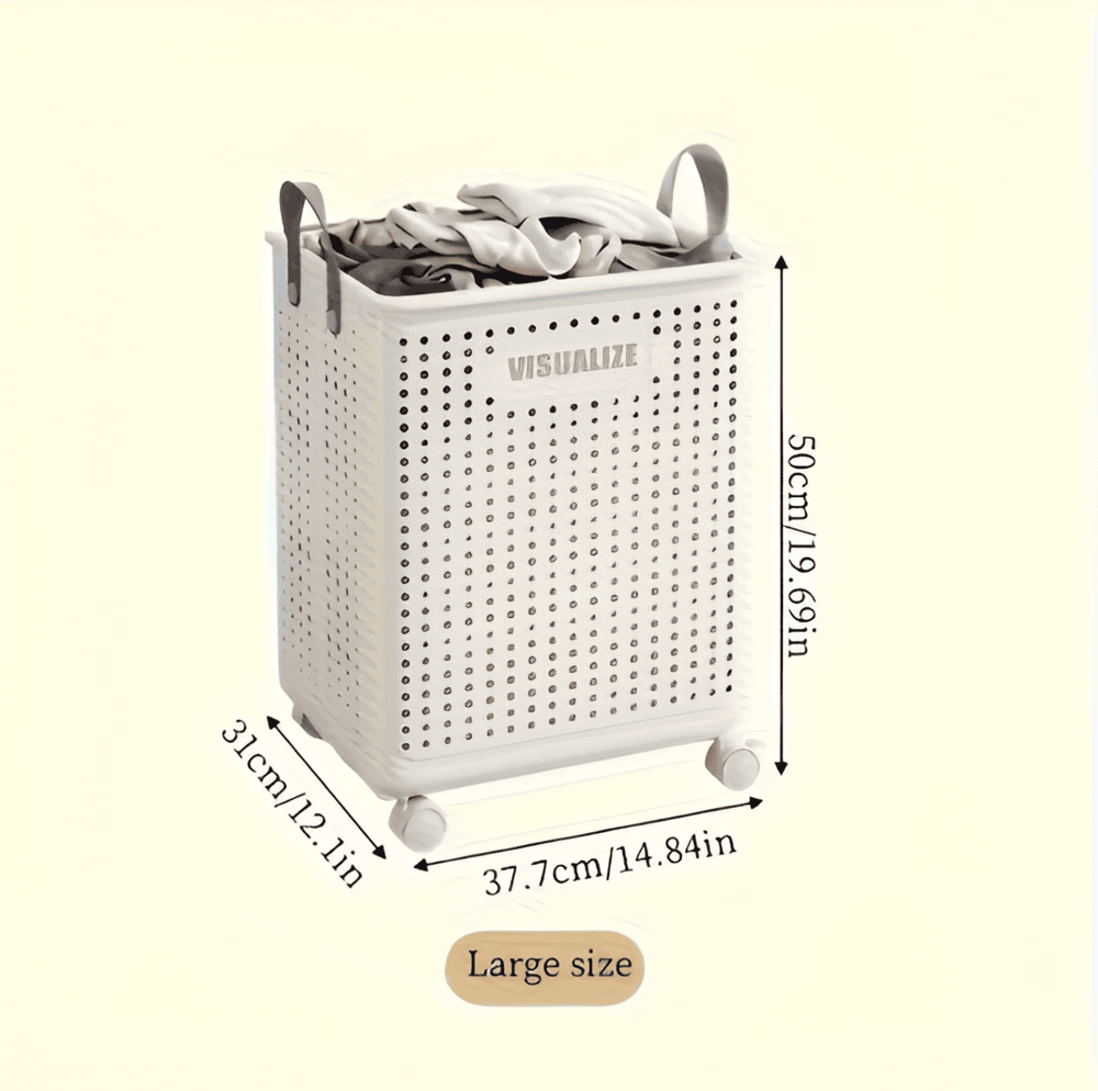 RollEase Foldable Laundry Basket with Wheels