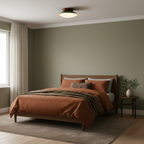 Deckenleuchte Metallkuppel 25 cm LED Grün Braun für Bad und Küche