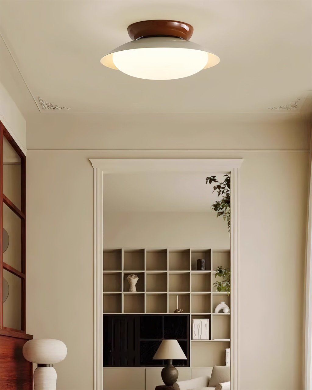 Deckenleuchte Metallkuppel 25 cm LED Grün Braun für Bad und Küche