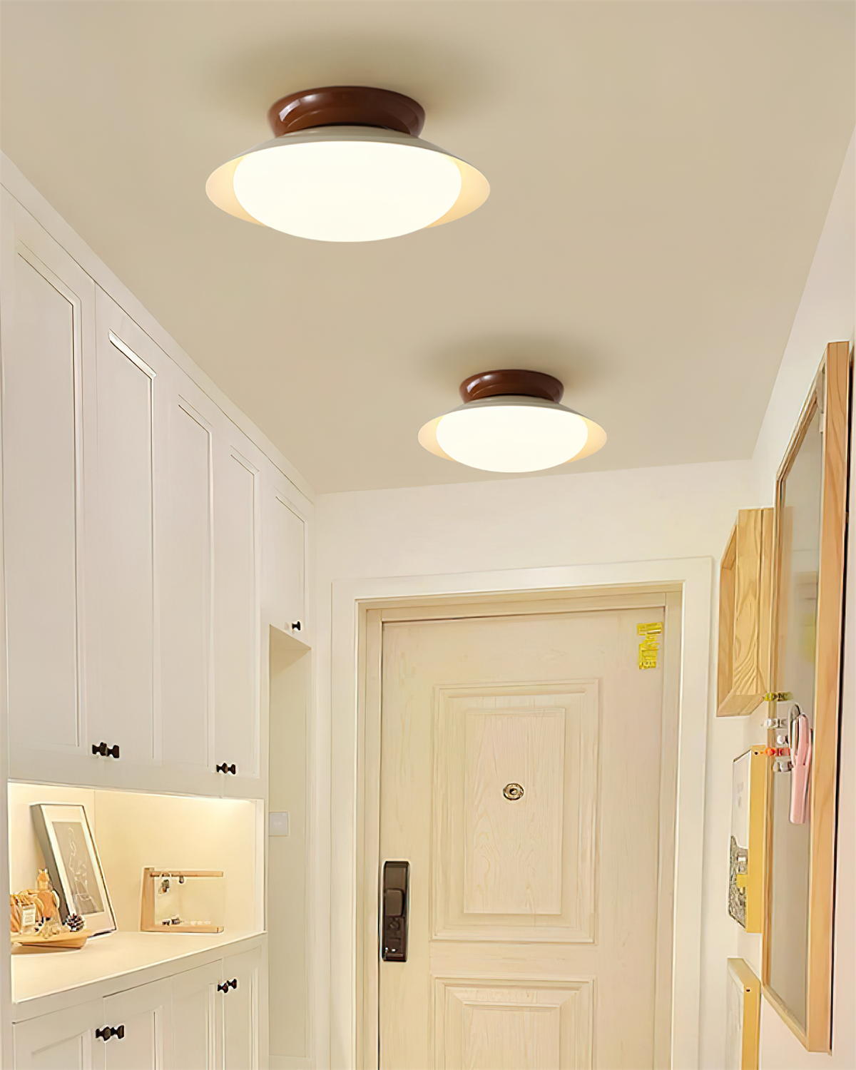 Deckenleuchte Metallkuppel 25 cm LED Grün Braun für Bad und Küche