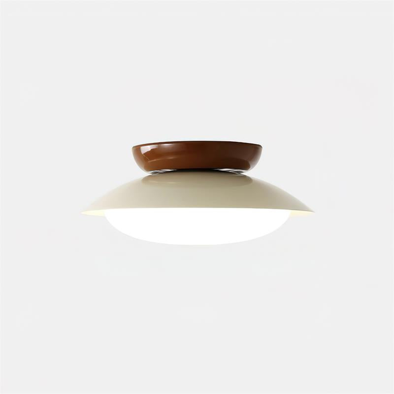 Deckenleuchte Metallkuppel 25 cm LED Grün Braun für Bad und Küche