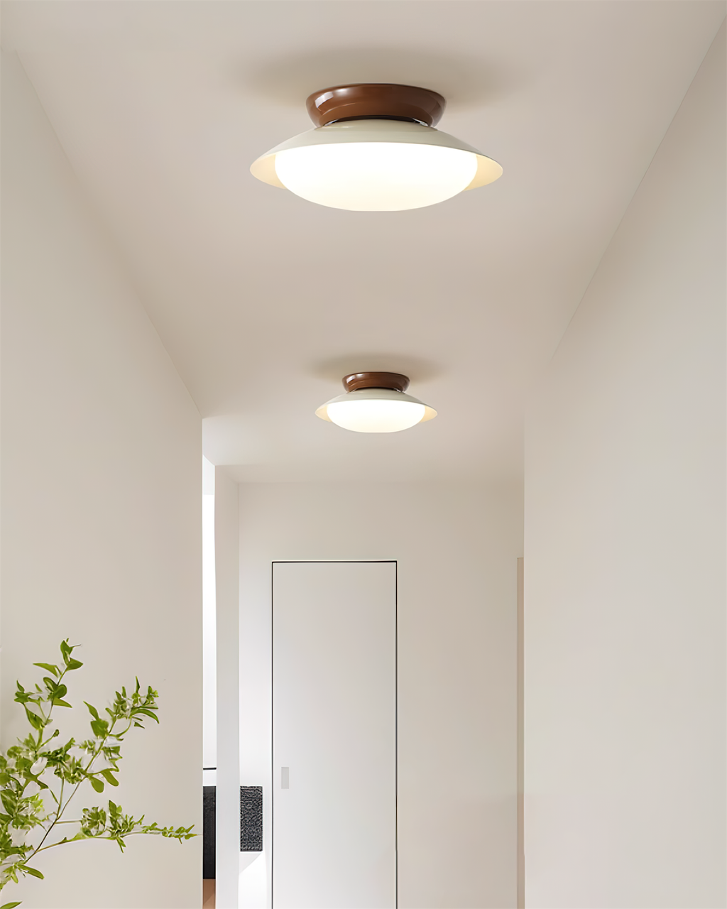 Deckenleuchte Metallkuppel 25 cm LED Grün Braun für Bad und Küche