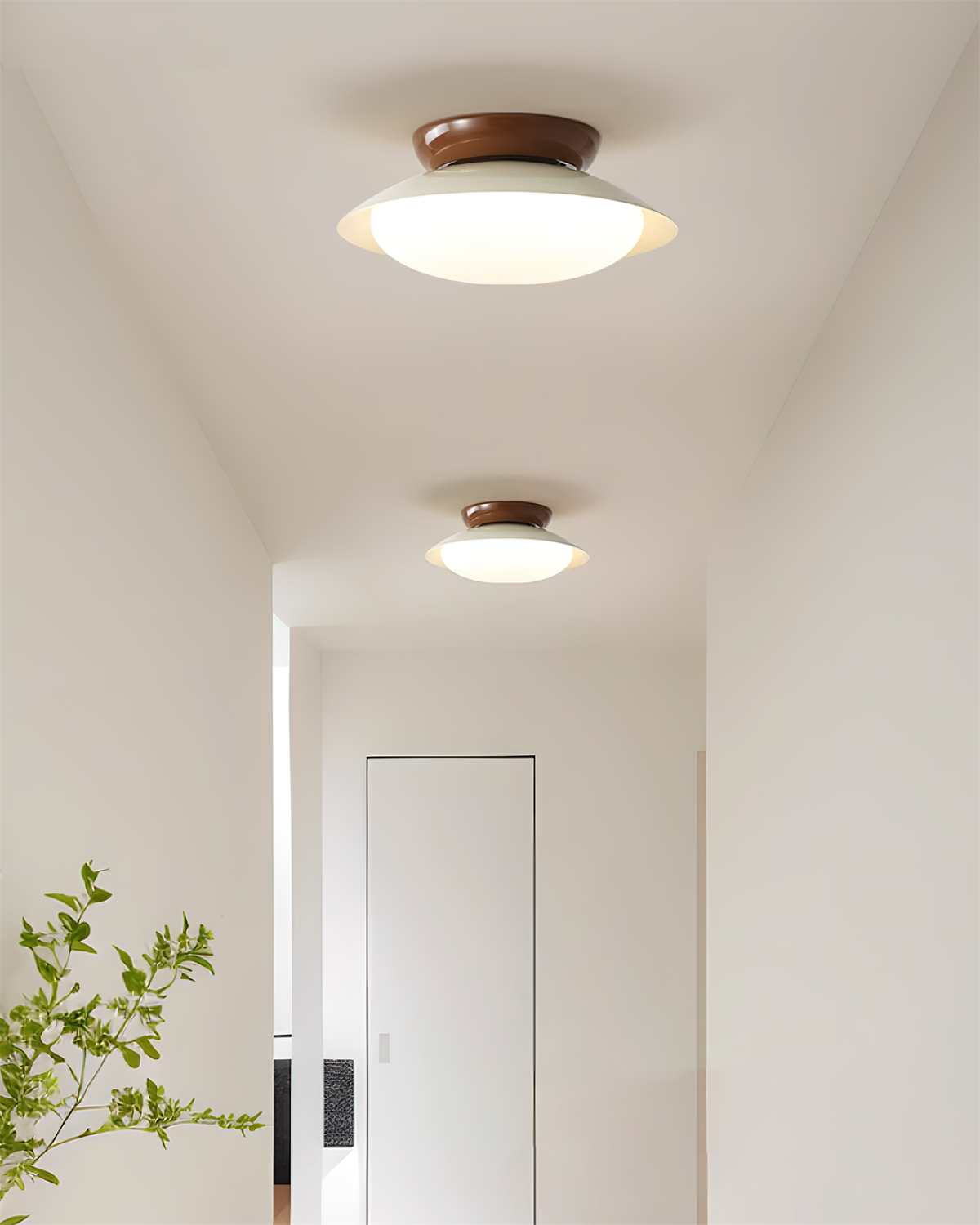 Deckenleuchte Metallkuppel 25 cm LED Grün Braun für Bad und Küche
