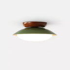 Deckenleuchte Metallkuppel 25 cm LED Grün Braun für Bad und Küche