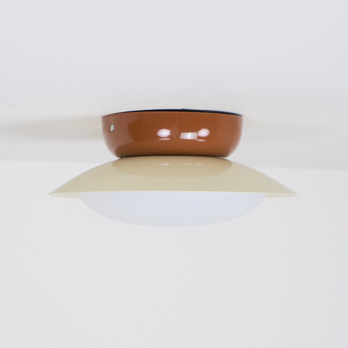 Deckenleuchte Metallkuppel 25 cm LED Grün Braun für Bad und Küche