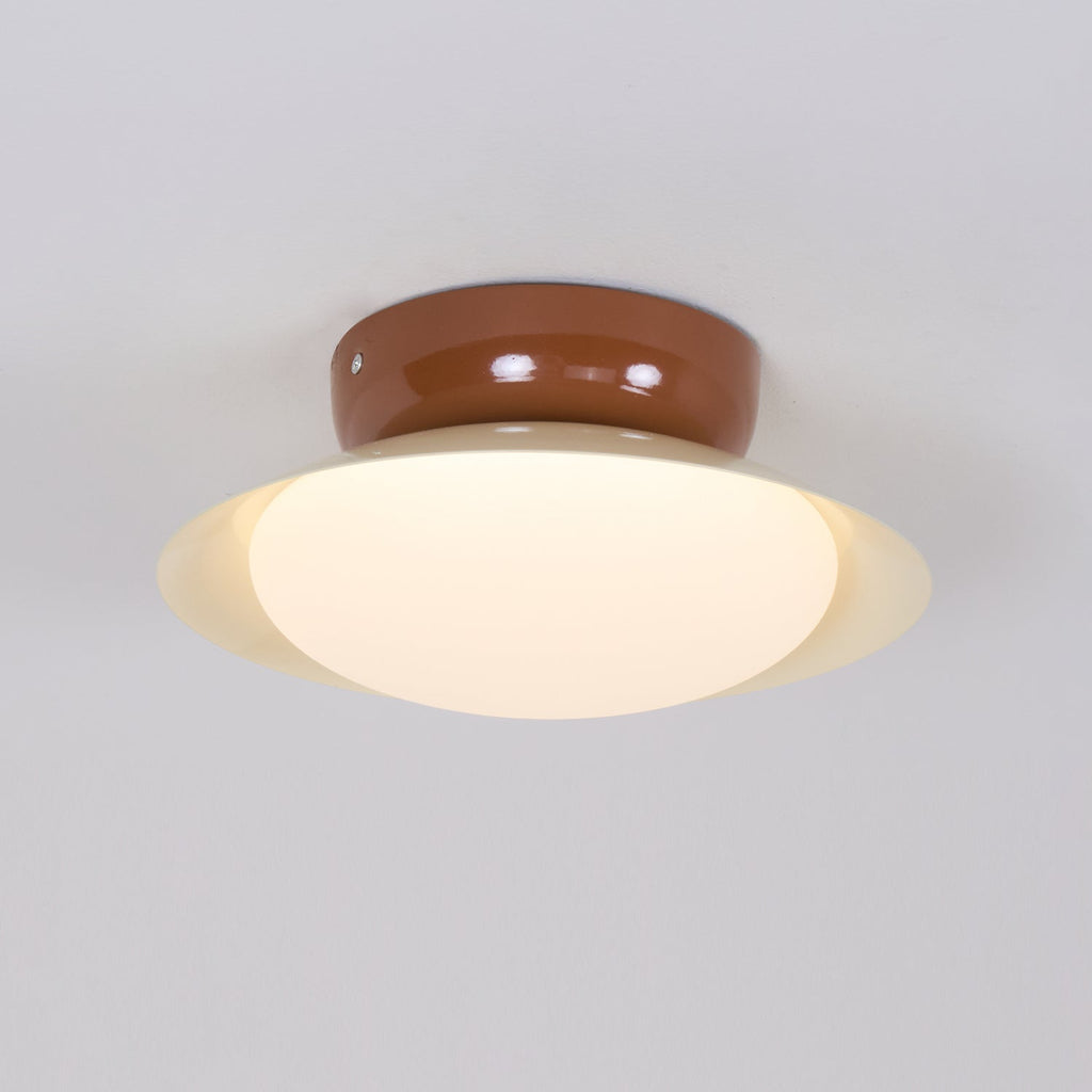 Deckenleuchte Metallkuppel 25 cm LED Grün Braun für Bad und Küche