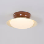 Deckenleuchte Metallkuppel 25 cm LED Grün Braun für Bad und Küche