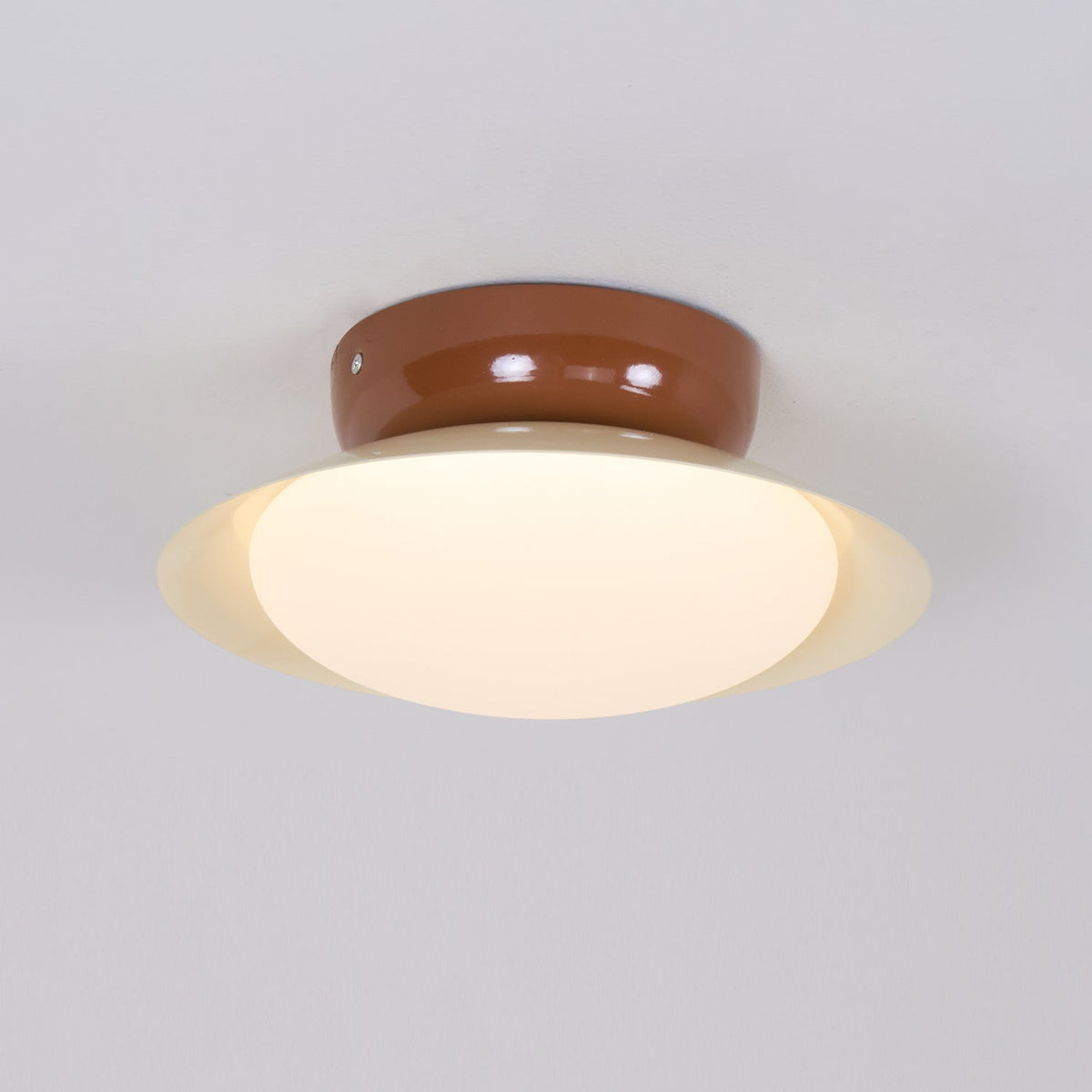 Deckenleuchte Metallkuppel 25 cm LED Grün Braun für Bad und Küche
