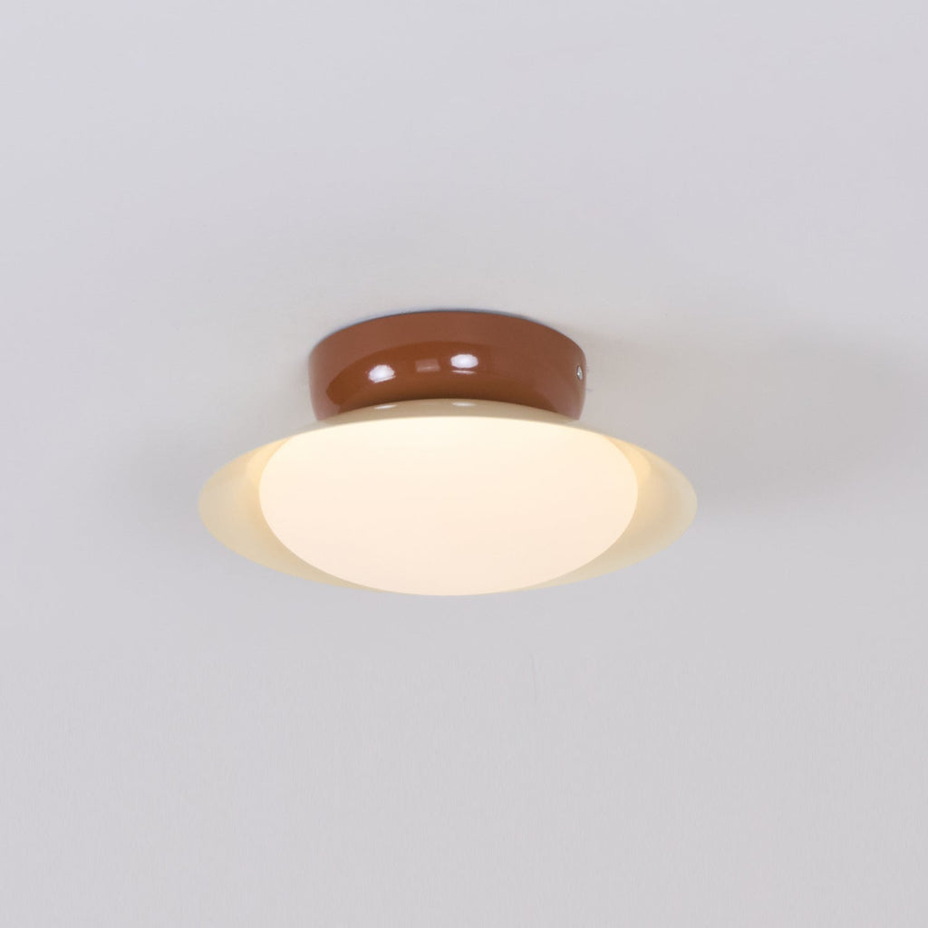 Deckenleuchte Metallkuppel 25 cm LED Grün Braun für Bad und Küche